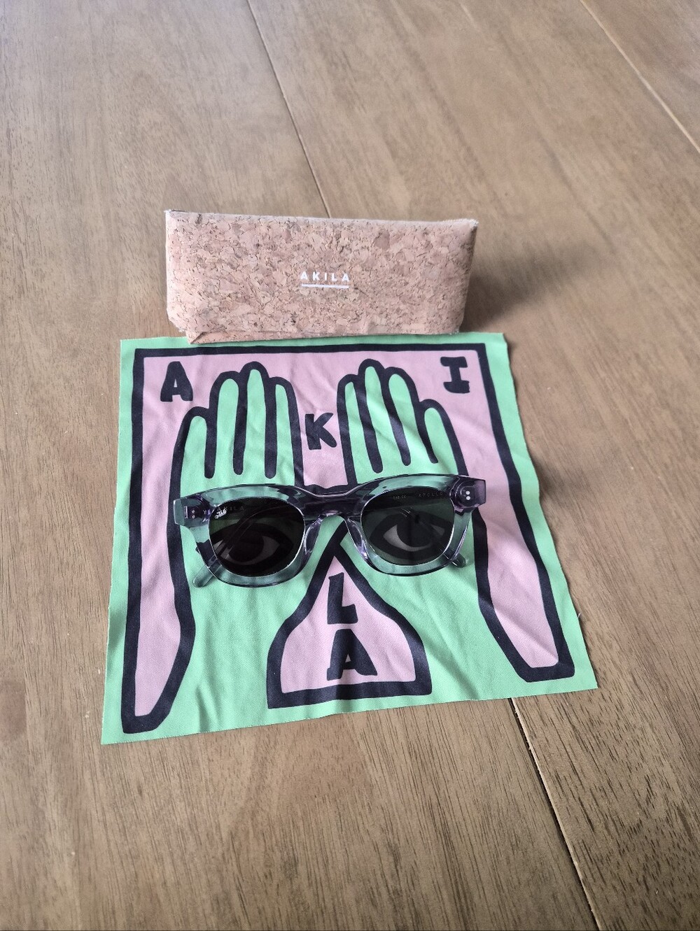 Akila Apollo Sunglasses In Cement With Oak Lenses - Picture 3 of 8